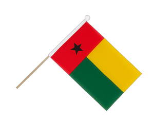 Guinée-Bissau Drapeau sur hampe 15 x 22 cm