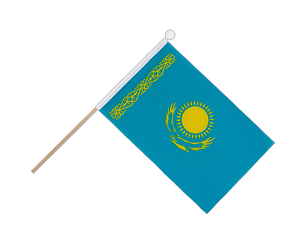 Kazakhstan Drapeau sur hampe 15 x 22 cm
