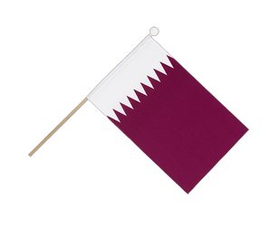 Qatar Drapeau sur hampe 15 x 22 cm