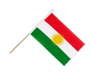Drapeau Kurdistan sur hampe - 15 x 22 cm