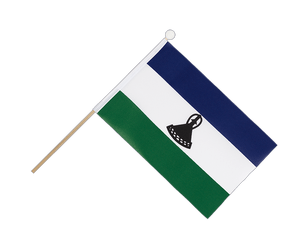 Lesotho Drapeau sur hampe 15 x 22 cm