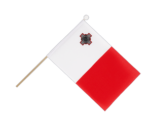 Malta Hand Waving Flag 6x9"