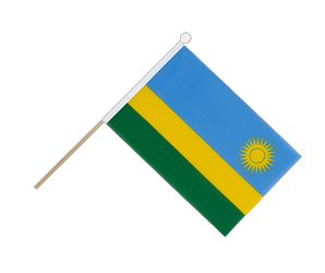 Rwanda Drapeau sur hampe 15 x 22 cm