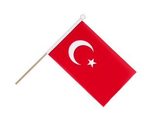 Turquie Drapeau sur hampe 15 x 22 cm