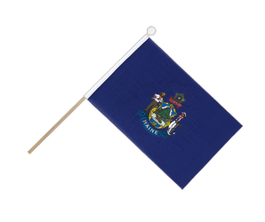 Maine Hand Waving Flag 6x9"