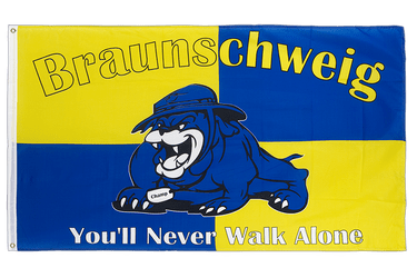 Braunschweig Bulldogge, You'll never walk alone - Flagge 90 x 150 cm