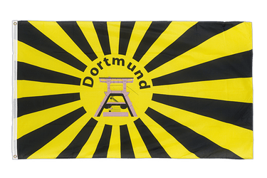 Dortmund Aufgehende Sonne mit Förderturm Flagge 90 x 150 cm