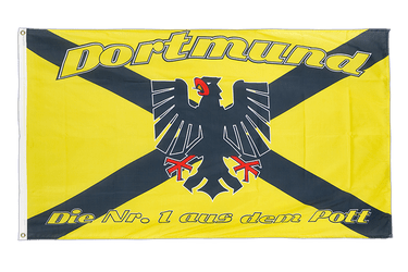 Dortmund with crest, Die Nr. 1 aus dem Pott - 3x5 ft Flag