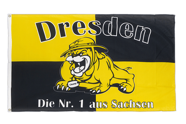 Dresden Bulldogge, Die Nr. 1 aus Sachsen - Flagge 90 x 150 cm