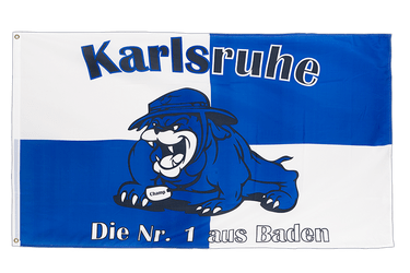 Karlsruhe bouledogue, Die Nr. 1 aus Baden - Drapeau 90 x 150 cm