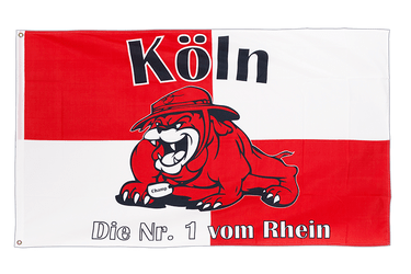 Köln Bulldogge, Die Nr. 1 vom Rhein - Flagge 90 x 150 cm