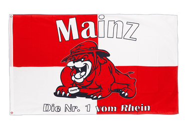 Mainz Bulldogge, Die Nr. 1 vom Rhein - Flagge 90 x 150 cm