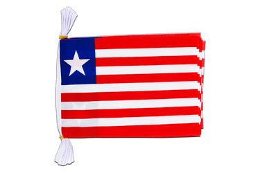 Liberia Fahnenkette 15 x 22 cm, 3 m