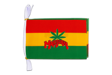 Fahnenkette Marijuana - 15 x 22 cm, 3 m
