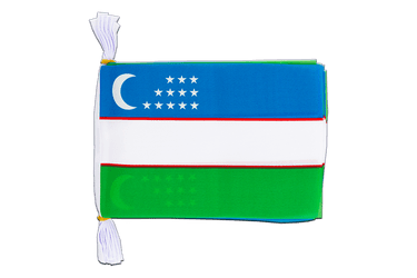 Uzbekistan Flag Bunting 6x9", 3 m
