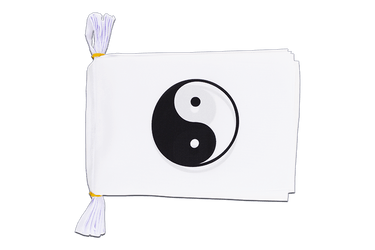 Ying und Yang Weiß Fahnenkette 15 x 22 cm, 3 m