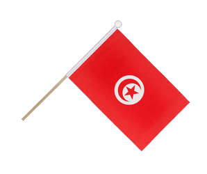 Tunisie Drapeau sur hampe 15 x 22 cm