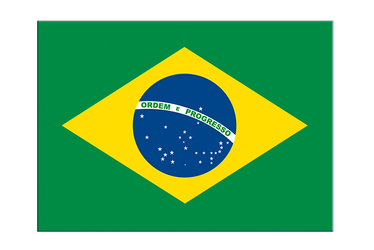 Autocollant drapeau Brésil 7 x 10 cm, 5 pcs