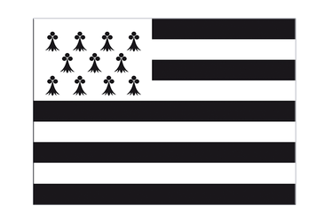 Bretagne Aufkleber - Bretonische Flagge 7 x 10 cm, 5 Sticker