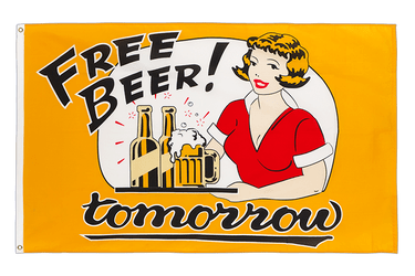 Free Beer Tomorrow - Drapeau 90 x 150 cm