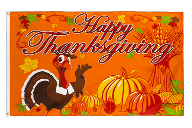 Happy Thanksgiving dinde - Drapeau 90 x 150 cm