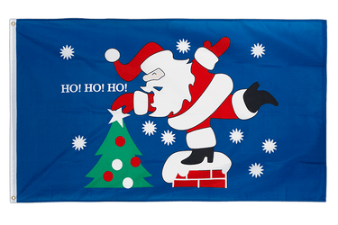 Ho Ho Ho Père Noël - Drapeau 90 x 150 cm