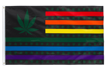 Marijuana USA Hanfblätter Regenbogen Flagge 90 x 150 cm