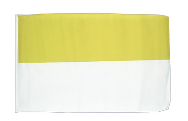 Église jaune blanche Petit drapeau 30 x 45 cm