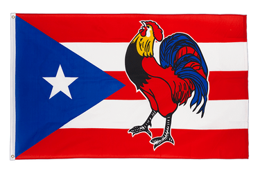Puerto Rico Coq - Drapeau 90 x 150 cm