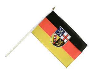 Saarland Hand Waving Flag 12x18"