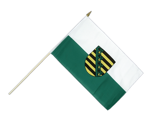 Saxony Hand Waving Flag 12x18"