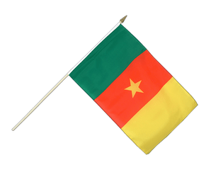 Cameroon Hand Waving Flag 12x18"