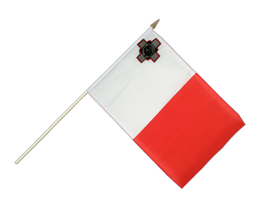 Malta Hand Waving Flag 12x18"