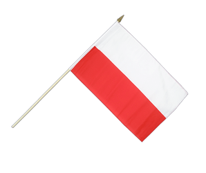 Pologne Drapeau sur hampe 30 x 45 cm