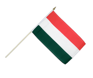 Hongrie Drapeau sur hampe 30 x 45 cm