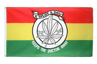 Cannabis - A spliff a day keeps the doctor away - Drapeau 90 x 150 cm