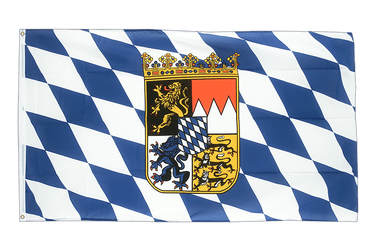 Bayern mit Wappen Flagge - 90 x 150 cm