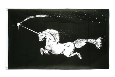 Licorne Noire Drapeau 90 x 150 cm