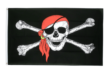 Pirate avec foulard Drapeau 90 x 150 cm