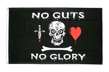 Pirat No guts No glory Flagge 90 x 150 cm