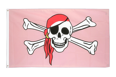 Pirat Pink Flagge 90 x 150 cm