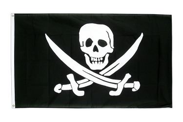 Pirat Zwei Schwerter Flagge 90 x 150 cm