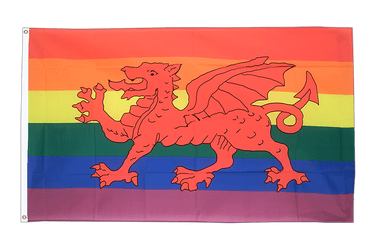 Regenbogen Wales Drache Flagge 90 x 150 cm