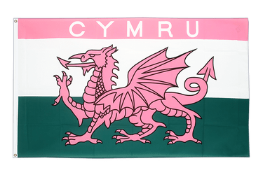 Wales CYMRU Pink - Flagge 90 x 150 cm