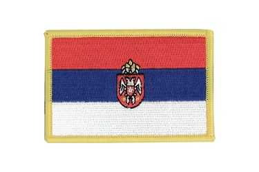 Serbien mit Wappen Aufnäher 6 x 8 cm