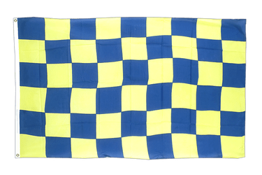 Fahne Flagge Karo Blau Gelb 90 x 150 cm