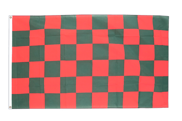 Kariert Rot-Grün - Flagge 90 x 150 cm