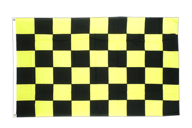 Kariert Schwarz-Gelb - Flagge 90 x 150 cm