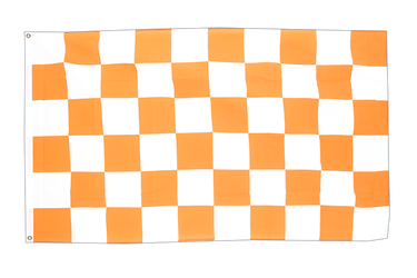 Kariert Weiß-Orange - Flagge 90 x 150 cm