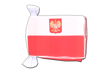 Guirlande fanion Pologne avec aigle - 15 x 22 cm